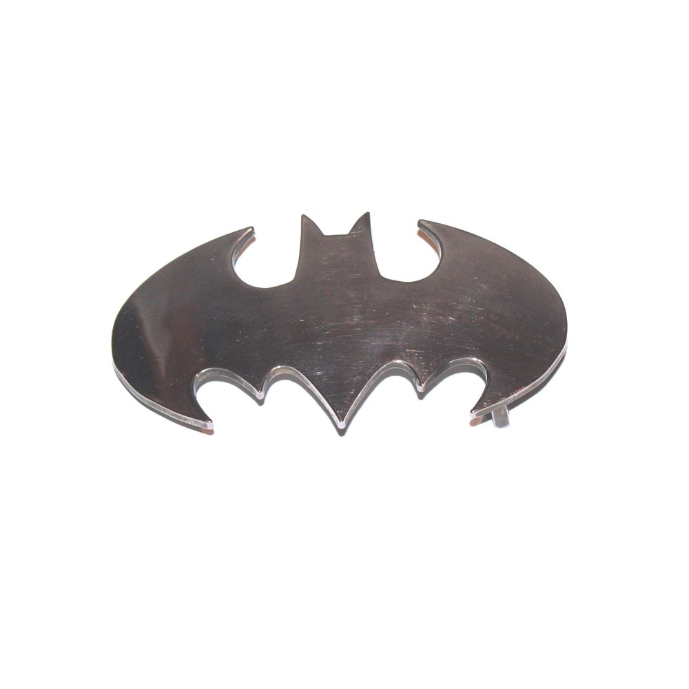 vintage DC Comics Batman belt buckle silver chrome Batwing logo 2005
